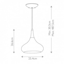 Suspension moyenne 1 lumière - Acier brossé