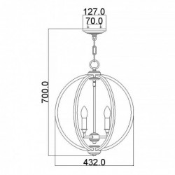 Suspension moyenne 3 lumières