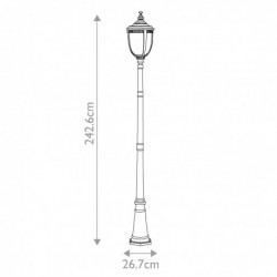 Poteau grande taille 3 lumières - Noir