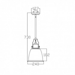 Suspension moyenne en laiton vieilli 1 lumière -