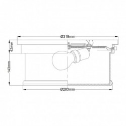 Plafonnier encastré 2 lumières