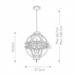 Suspension globe 3 lumières