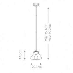 Suspension en verre transparent 1 lumière - Caramel brossé