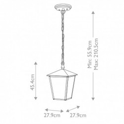 Lanterne à chaîne grande taille 3 lumières