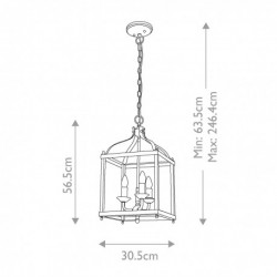 Suspension moyenne 3 lumières - Nickel brossé