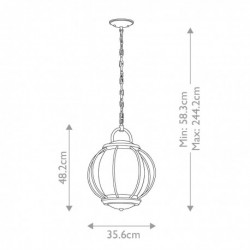 Lanterne à chaîne grande taille 3 lumières