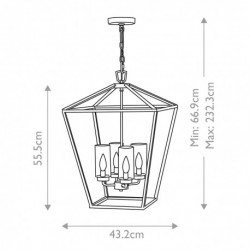 Suspension extérieur 4 lumières