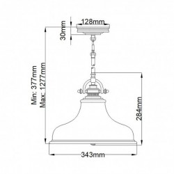 Suspension moyenne 1 lumière - Bronze palladien