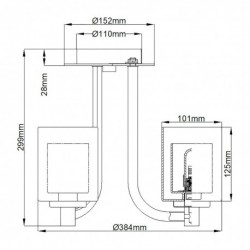 Semi-plafonnier 3 lumières