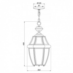 Lanterne à chaîne grande taille 2 lumières - Cuivre vieilli