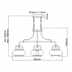 Suspension îlot 3 lumières - Nickel brossé