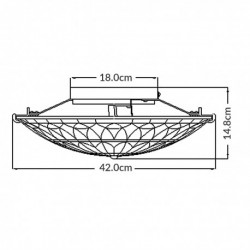 Plafonnier flottant moyen 2 lumières