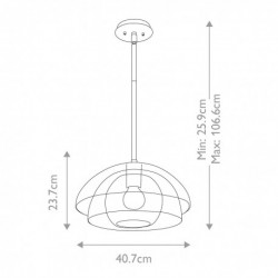 Suspension/ semi-plafonnier 1 lumière