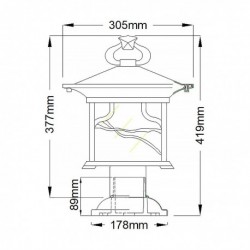 Lanterne de piédestal 1 lumière