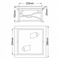 Plafonnier 2 lumières