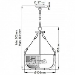 Suspension/ semi-plafonnier 3 lumières