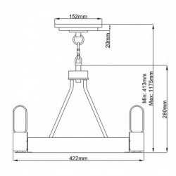 Suspension/ semi-plafonnier 3 lumières