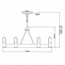 Suspension/ semi-plafonnier 6 lumières