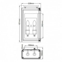 Lanterne murale 2 lumières - Zinc vieilli