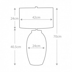 Grande lampe de table 1 lumière - Crème