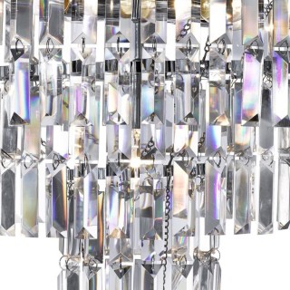 Lustre metal chrome Cristal clair E14 5x60w max Diam 48cm EMPIRE