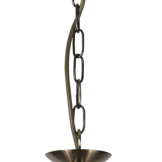 Suspension 3 branches metal Laiton antique avec verre prismatique amplificateur Holophane E27 max 3x60w Diam 56cm BISTRO II