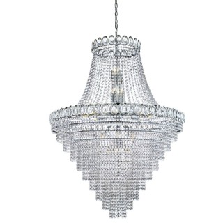 Suspension Metal chrome avec Pampilles, Perles Cristal E14 max 28x60w Diam 1m Haut 3m90 LOUIS PHILIPE