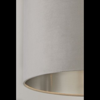 Abatjour velours Gris clair avec interieur argente Diam 38cm