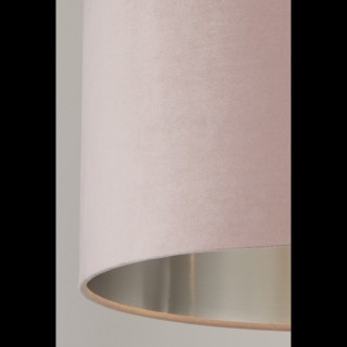 Abatjour velours Rose avec interieur argente Diam 38cm