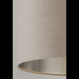 Abatjour velours Taupe avec interieur argente Diam 38cm