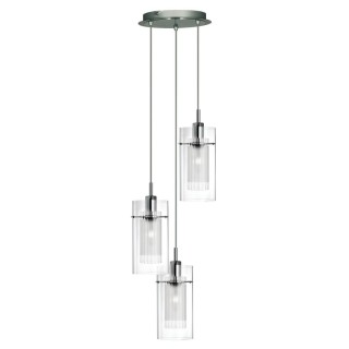 Suspension 3 descentes multi gouttes verres claires E14 maxi 3x60w DUO I