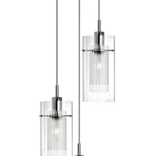 Suspension 3 descentes multi gouttes verres claires E14 maxi 3x60w DUO I