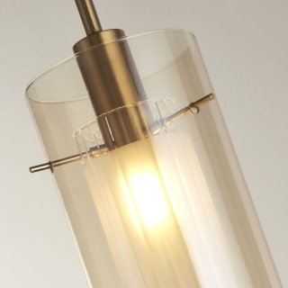 Suspension - Bronze-Verre Champagne E14 maxi 60w Duo 3