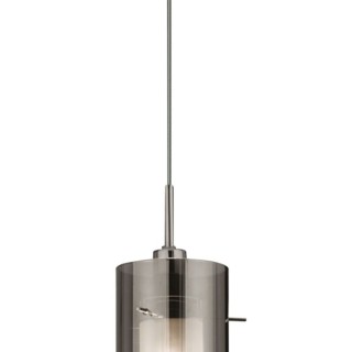 Suspension avec Verre fumé E14 maxi 60w DUO 2