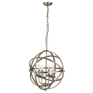 suspension arceaux metal laiton antique E14 4x60w Diam 45cm ORBIT