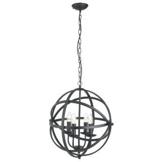 suspension Arceaux metal noir mat E14 4x60w Diam 45cm ORBIT