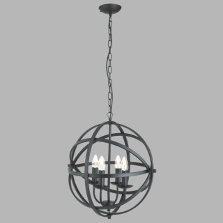 suspension Arceaux metal noir mat E14 4x60w Diam 45cm ORBIT