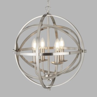 suspension arceaux metal argent satine E14 4x60w Diam 45cm ORBIT