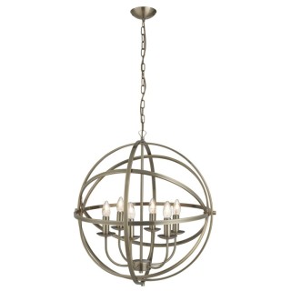 suspension arceaux metal laiton antique E14 6x60w Diam 60cm