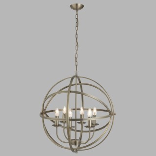 suspension arceaux metal laiton antique E14 6x60w Diam 60cm