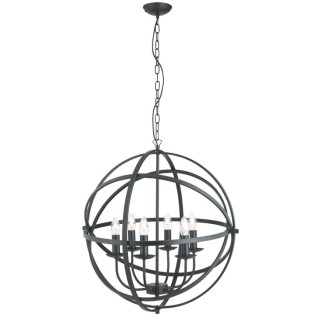 suspension arceaux metal noir mat E14 6x60w Diam 60cm