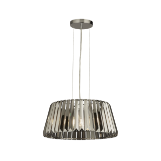 Suspension Metal chrome et Verre fumé, convertible en plafonnier, E14 5x60w max, Diam 46cm TIARA