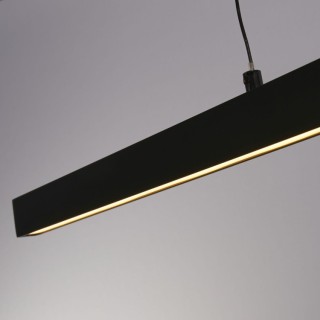 Suspension LED Barre - Metal Noir & Diffuseur acrylique Opal Lg 102cm 30w 2636 lumens 2000-4000k Layla