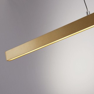 Suspension LED Barre - Metal Doré & Diffuseur acrylique Opal Lg 102cm 30w 2636 lumens 2000-4000k Layla