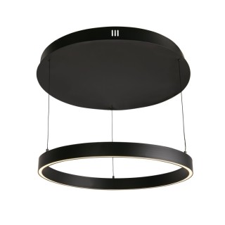 Suspension LED Circulaire- Metal Noir & Diffuseur acrylique Opal Diam 64cm 41w 5009 lumens 2000-4000k Layla