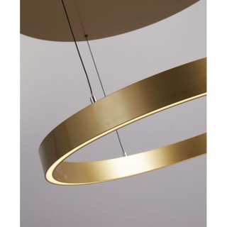 Suspension LED Circulaire- Metal Doré & Diffuseur acrylique Opal Diam 64cm 41w 5009 lumens 2000-4000k Layla