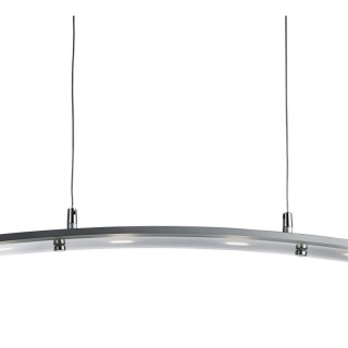 Suspension LED Barre courbe 20W - Metal satin silver, verre givré 20w 1200 Lumens 3000k dimmable CURVE