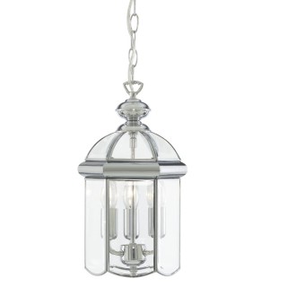 Metal Chrome Verre Dome E14 3x60w max Diam 22cm BEVELLED LANTERN