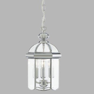 Metal Chrome Verre Dome E14 3x60w max Diam 22cm BEVELLED LANTERN