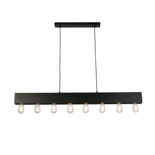 Suspension Barre Noir Mat E27 Max 8x60w Lg 118cm PIANO